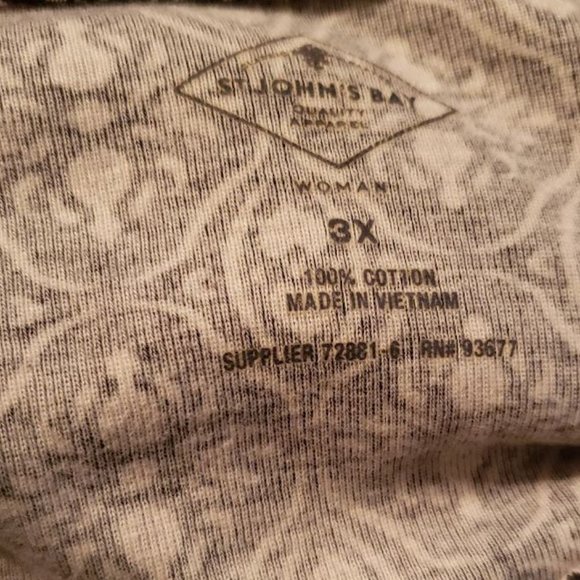 St Johns Bay 3X Women's Long Sleeve Print t-shirt EUC - Picture 5 of 7